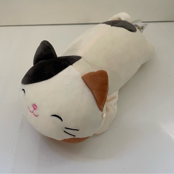 Squishmallow 12" Cam The Cat HugMees Laying Belly 2019 Cream Brown Stuffed Plush - Picture 4 of 8
